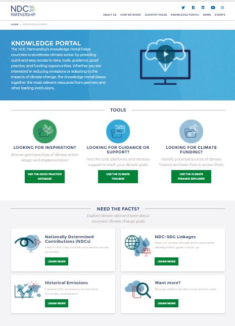 NDC Partnertship Knowledge Portal Portada