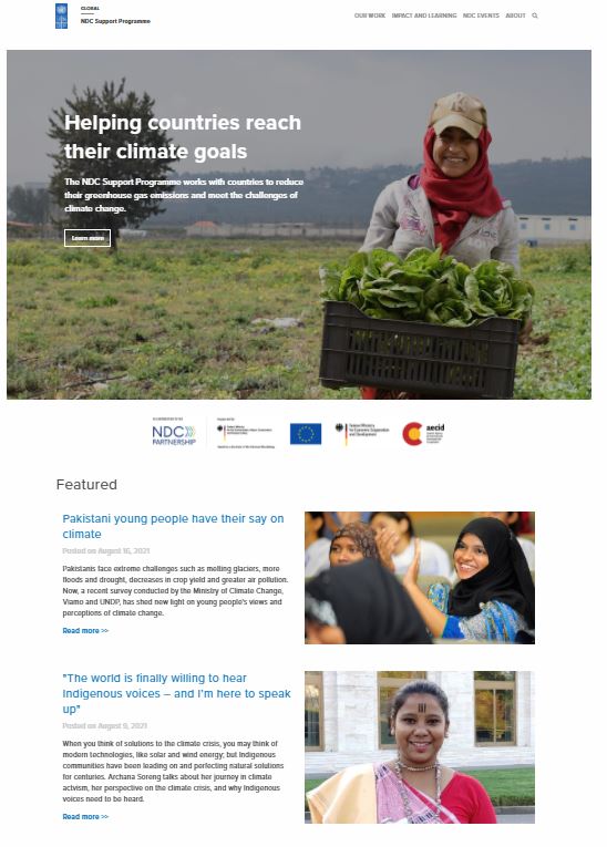 NDC Support Programme del PNUD cover