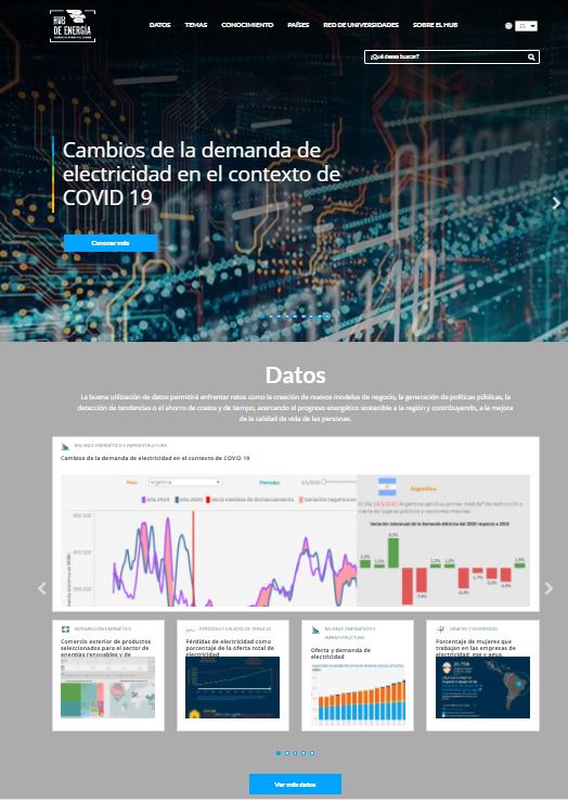 HUB de Energía portada sitio web